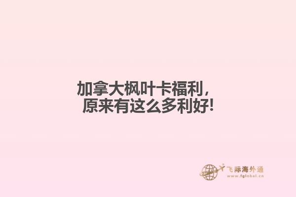 加拿大楓葉卡福利，原來有這么多利好!