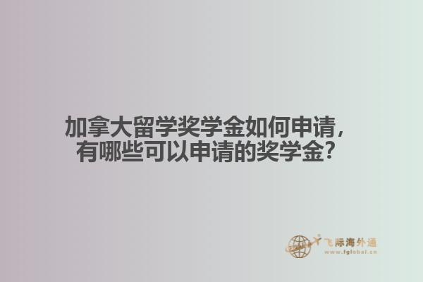 加拿大留學獎學金如何申請，有哪些可以申請的獎學金？