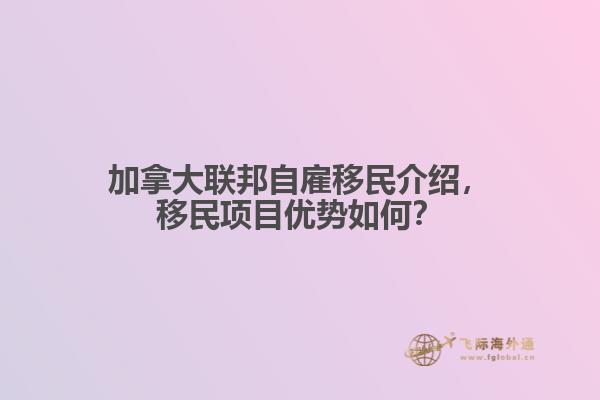 加拿大聯(lián)邦自雇移民介紹，移民項目優(yōu)勢如何？