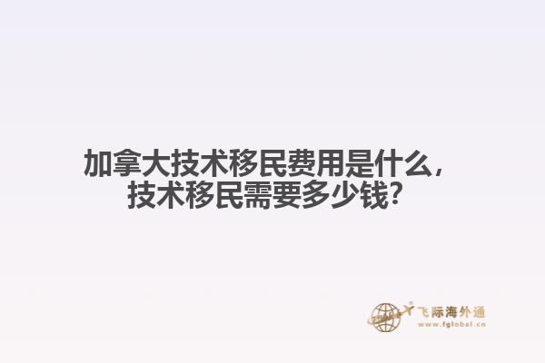 加拿大技術(shù)移民費(fèi)用是什么，技術(shù)移民需要多少錢？