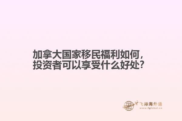 加拿大國家移民福利如何，投資者可以享受什么好處？