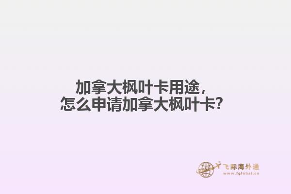 加拿大楓葉卡用途，怎么申請加拿大楓葉卡？