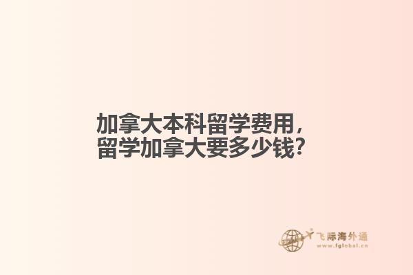 加拿大本科留學費用，留學加拿大要多少錢？