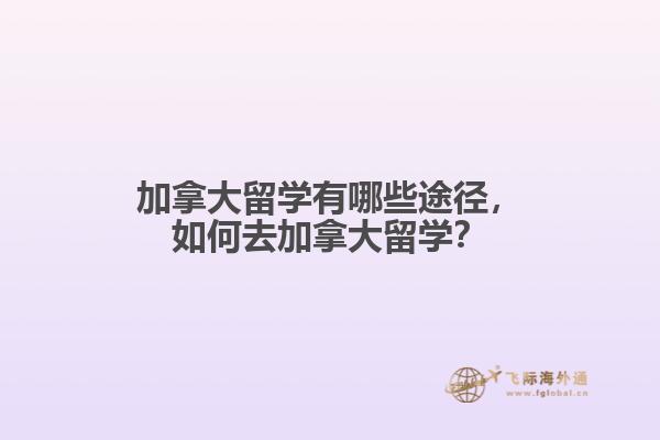 加拿大留學(xué)有哪些途徑，如何去加拿大留學(xué)？