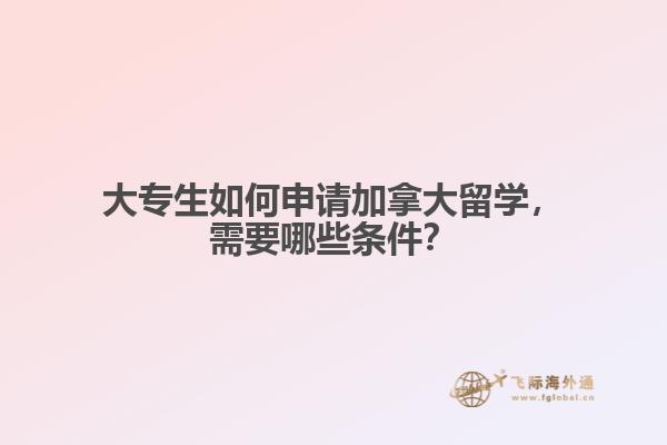 大專生如何申請加拿大留學(xué)，需要哪些條件？