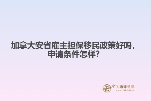 加拿大安省雇主擔保移民政策好嗎，申請條件怎樣？