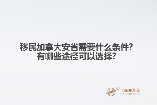 移民加拿大安省需要什么條件？有哪些途徑可以選擇？