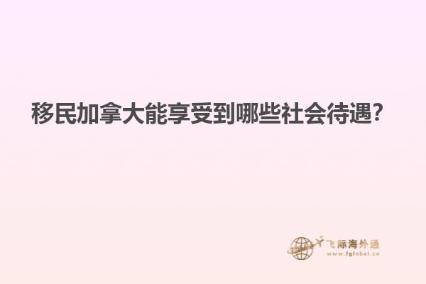 移民加拿大能享受到哪些社會待遇？