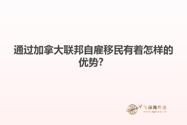 通過加拿大聯(lián)邦自雇移民有著怎樣的優(yōu)勢？