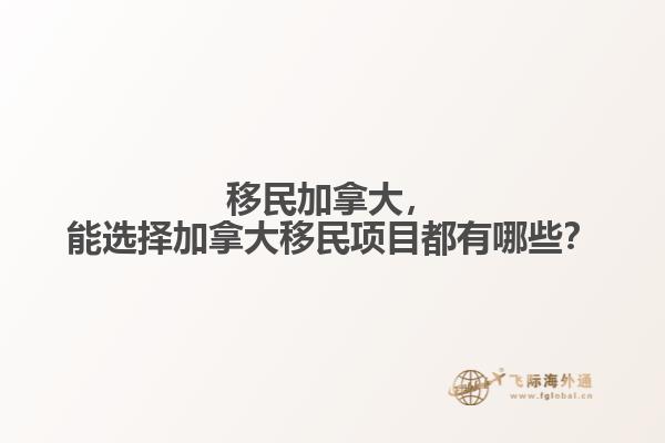 移民加拿大，能選擇加拿大移民項(xiàng)目都有哪些？