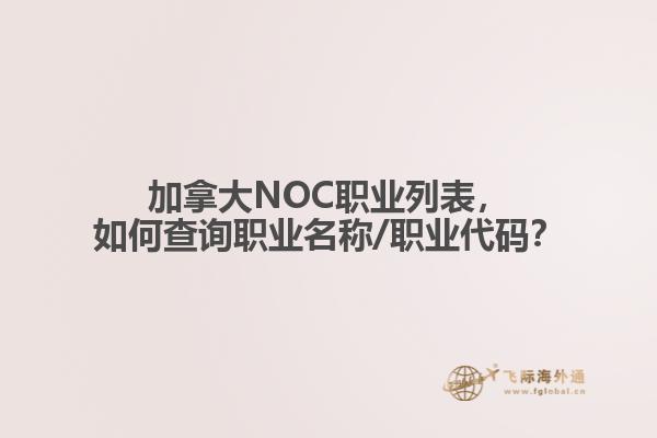 加拿大NOC職業(yè)列表，如何查詢職業(yè)名稱/職業(yè)代碼？