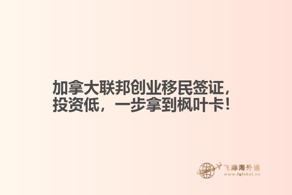 加拿大聯(lián)邦創(chuàng)業(yè)移民簽證，投資低，一步拿到楓葉卡！