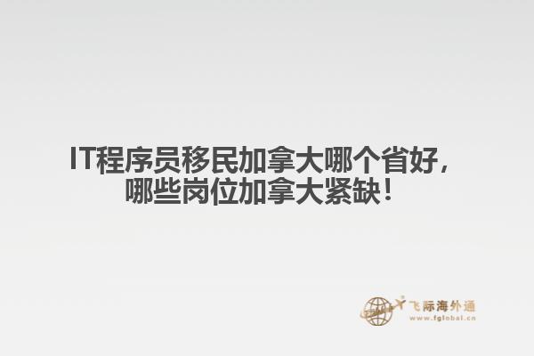 IT程序員移民加拿大哪個省好，哪些崗位加拿大緊缺！