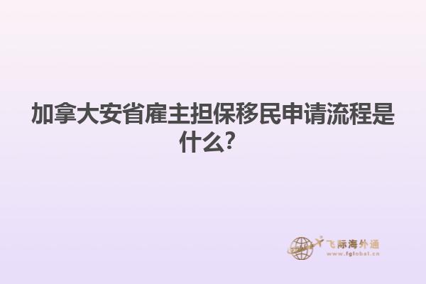 加拿大安省雇主擔(dān)保移民申請流程是什么？