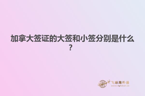 加拿大簽證的大簽和小簽分別是什么？