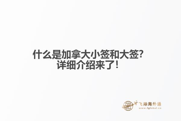 什么是加拿大小簽和大簽？詳細(xì)介紹來了！