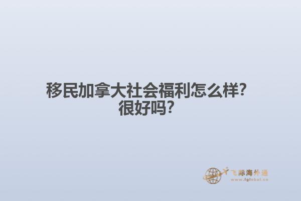 移民加拿大社會(huì)福利怎么樣？很好嗎？