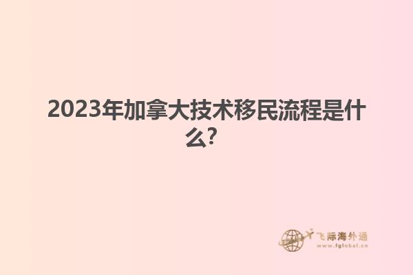 2023年加拿大技術移民流程是什么？