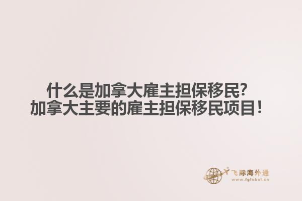 什么是加拿大雇主擔(dān)保移民？加拿大主要的雇主擔(dān)保移民項(xiàng)目！