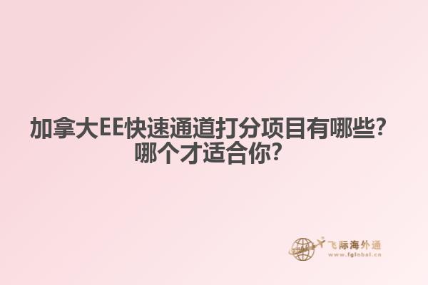 加拿大EE快速通道打分項(xiàng)目有哪些？哪個(gè)才適合你？