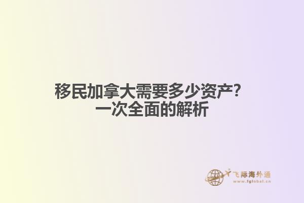 移民加拿大需要多少資產(chǎn)？一次全面的解析