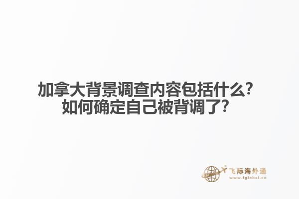 加拿大背景調(diào)查內(nèi)容包括什么？如何確定自己被背調(diào)了？