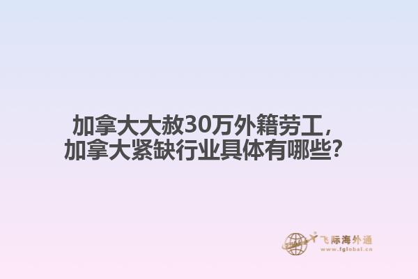 加拿大大赦30萬(wàn)外籍勞工，加拿大緊缺行業(yè)具體有哪些？