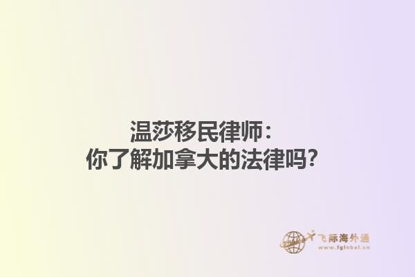 溫莎移民律師：你了解加拿大的法律嗎？