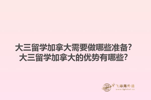 大三留學(xué)加拿大需要做哪些準(zhǔn)備？大三留學(xué)加拿大的優(yōu)勢有哪些？