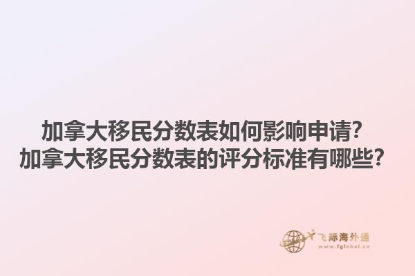加拿大移民分?jǐn)?shù)表如何影響申請(qǐng)？加拿大移民分?jǐn)?shù)表的評(píng)分標(biāo)準(zhǔn)有哪些？1.jpg