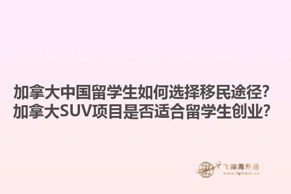 加拿大中國(guó)留學(xué)生如何選擇移民途徑？加拿大SUV項(xiàng)目是否適合留學(xué)生創(chuàng)業(yè)？1.jpg