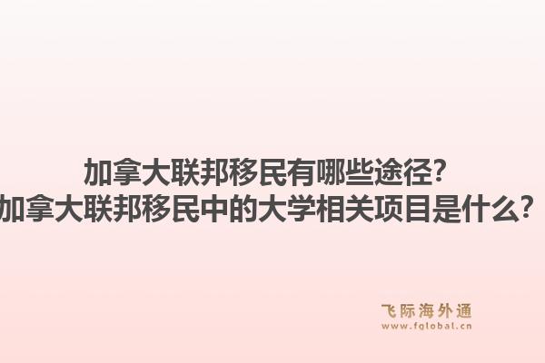 加拿大聯(lián)邦移民有哪些途徑？加拿大聯(lián)邦移民中的大學(xué)相關(guān)項(xiàng)目是什么？1.jpg