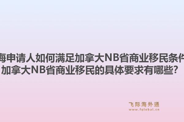 上海申請(qǐng)人如何滿足加拿大NB省商業(yè)移民條件？加拿大NB省商業(yè)移民的具體要求有哪些？