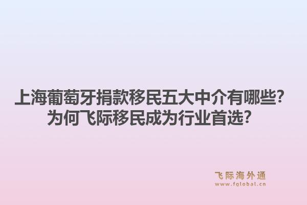 上海葡萄牙捐款移民五大中介有哪些？為何飛際移民成為行業(yè)首選？