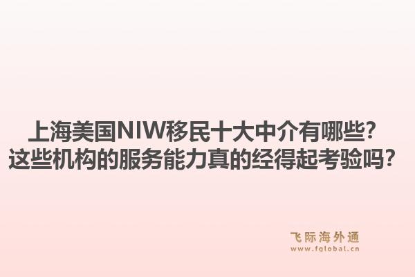 上海美國(guó)NIW移民十大中介有哪些？這些機(jī)構(gòu)的服務(wù)能力真的經(jīng)得起考驗(yàn)嗎？