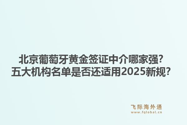 北京葡萄牙黃金簽證中介哪家強？五大機構名單是否還適用2025新規(guī)？